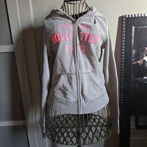 Hollister Gray Hoodie with Pink Accents